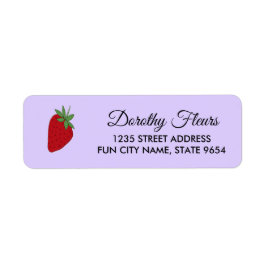 Etiqueta Fresa sobre morado