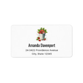 Etiqueta Fresas frescas recolectadas en una dirección de cu