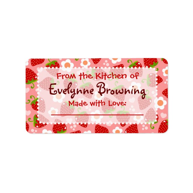 Etiqueta Fresas Personalizado Canning / Jar Labs (Frente)