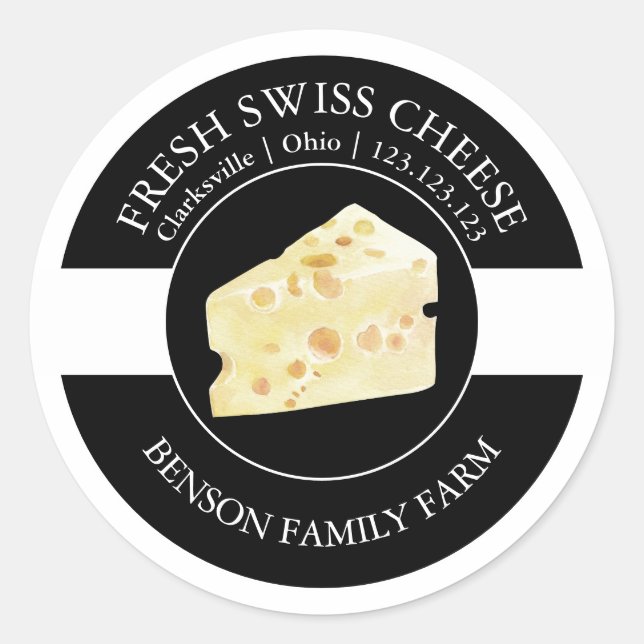 Etiqueta fresca de queso suizo (Anverso)