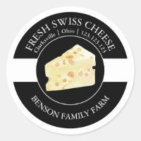 Etiqueta fresca de queso suizo