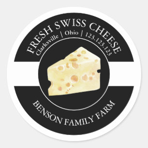 Etiqueta fresca de queso suizo