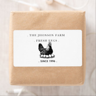 Etiqueta Fresh Eggs Your Name Chicken Hens Egg