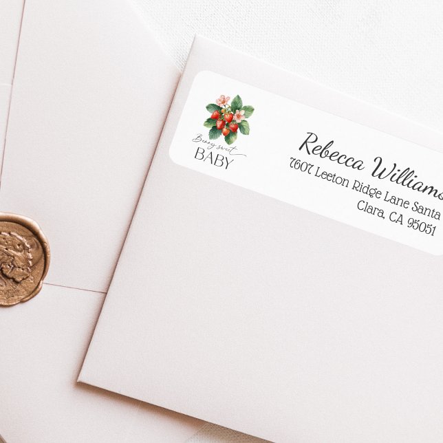 Etiqueta Fresh Market Strawberry Berry Sweet Baby Shower (Subido por el creador)