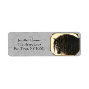 Etiqueta Friesian Draft Horse Silver Gray