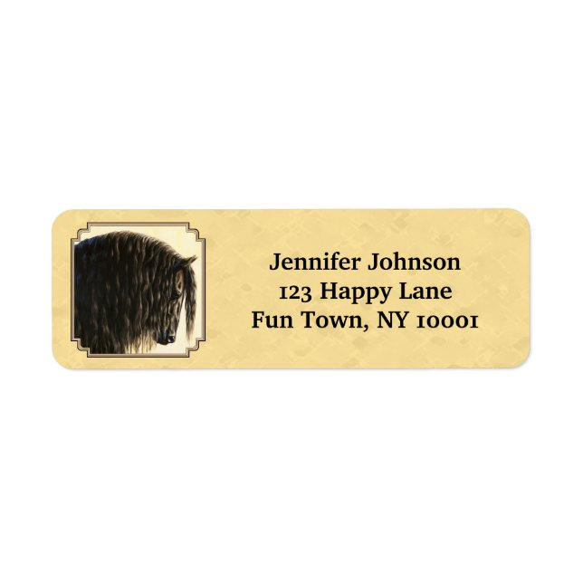 Etiqueta Friesian Draft Horse Yellow (Frente)