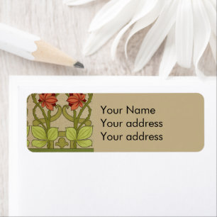 Etiqueta Frieze Border Art Nouveau Floral