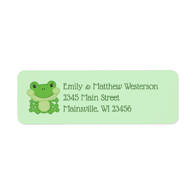 Etiqueta Frog Baby Shower Green (Frente)