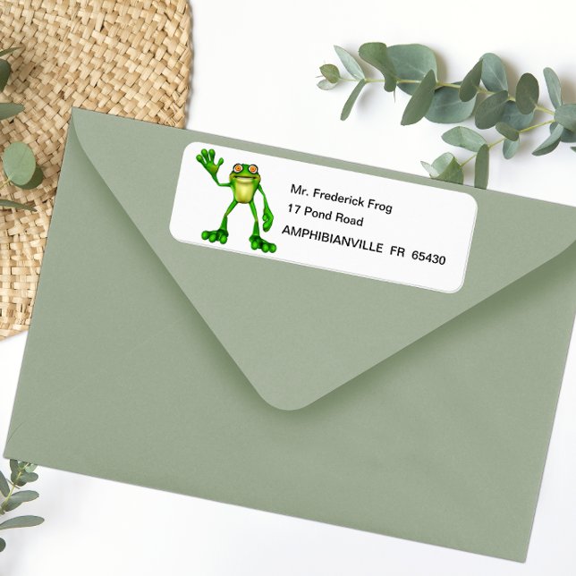 Etiqueta Froggie el Personalizado lindo ondeando la rana (Subido por el creador)