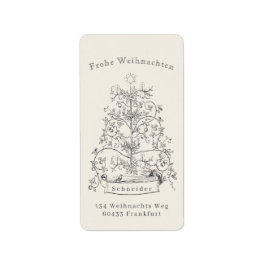 Etiqueta Frohe Weihnacten Navidades alemanes