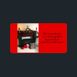 Etiqueta From our new address Christmas Fireplace<br><div class="desc">After all the work and stress, tell them you have a new address! There is no better ( and easier!) way to spread the news than adding this label to your Christmas post. There are many different designs available, so pick the design and wording you like. There are also matching...</div>