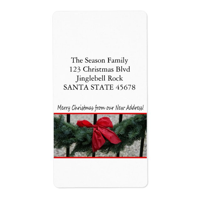 Etiqueta From our new address Christmas Wreath (Frente)