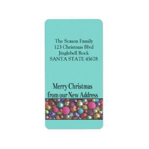 Etiqueta From our new Home colored ornaments