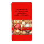 Etiqueta From our new Home golden ornaments<br><div class="desc">After all the work and stress, tell them you have a new address! There is no better ( and easier!) way to spread the news than adding this label to your Christmas post. There are many different designs available, so pick the design and wording you like. There are also matching...</div>