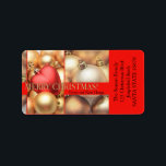 Etiqueta From our new Home Golden ornaments<br><div class="desc">After all the work and stress, tell them you have a new address! There is no better ( and easier!) way to spread the news than adding this label to your Christmas post. There are many different designs available, so pick the design and wording you like. There are also matching...</div>