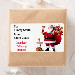 Etiqueta From Santa Claus Personalize Child's Name Gift Lab