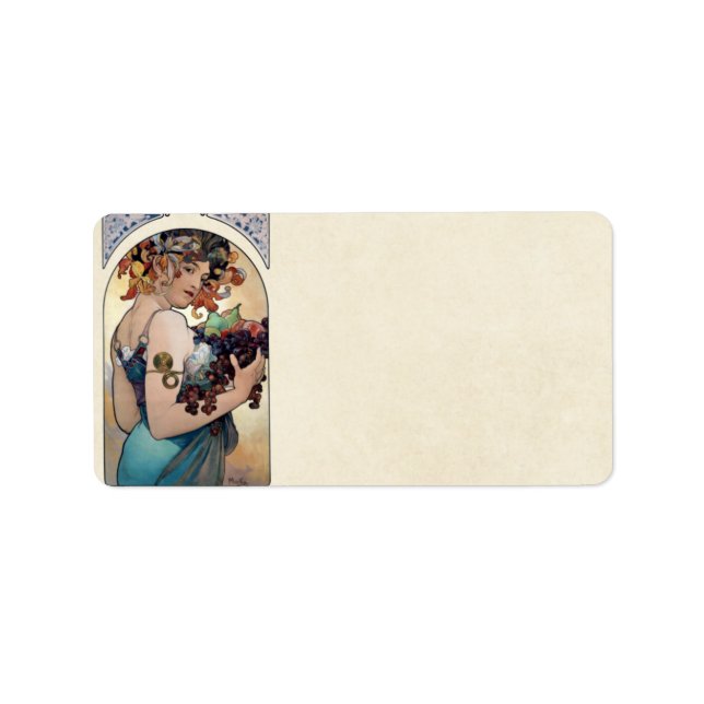 Etiqueta Fruit by Alfons Mucha 1897 (Frente)