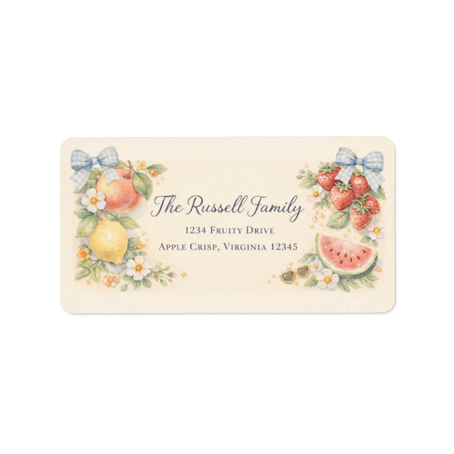 Etiqueta Fruity Address Label (Frente)