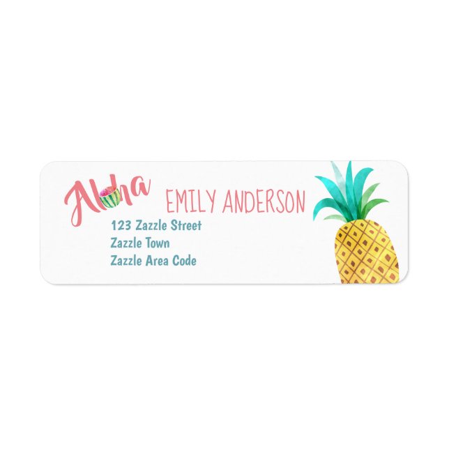 Etiqueta Fruity Tropical Address Label Watermelon Pineapple (Frente)