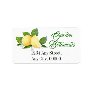 Etiqueta Fruta cítrica de limón floral botánico jardín