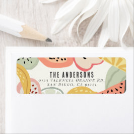 Etiqueta Fruta colorida Tutti Segundo cumpleaños