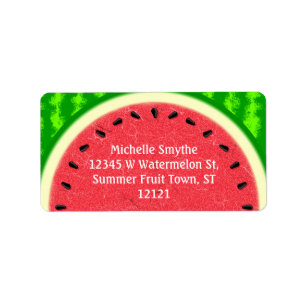 Etiqueta Fruta de verano de la sandía con corteza