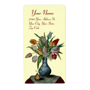 Etiqueta FRUTAS DE TEMPORADA -Crema TULIPS