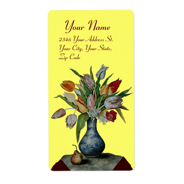 Etiqueta FRUTAS DE TEMPORADA -TULIPS amarillo (Frente)