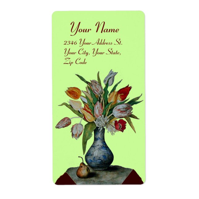 Etiqueta FRUTAS DE TEMPORADA -TULIPS verde (Frente)