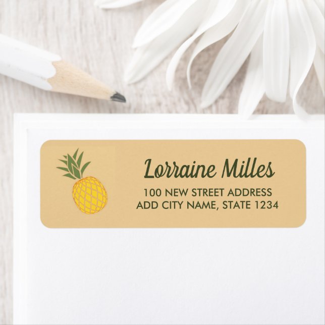 Etiqueta Fruto de piña en marrón (In situ)