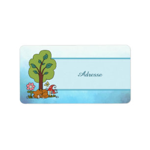 Etiqueta Fuchs Baum Adressaufkleber
