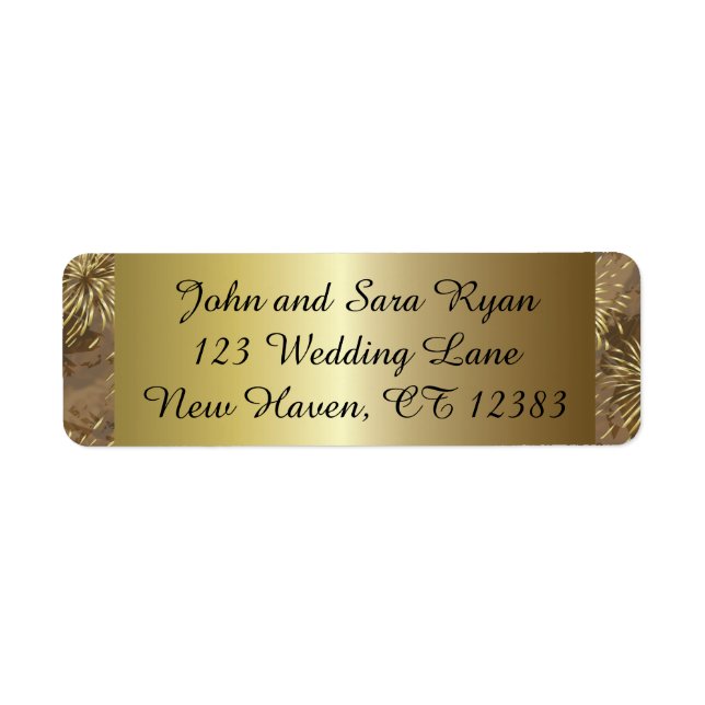 Etiqueta Fuegos artificiales del boda de oro (Frente)