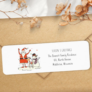 Etiqueta Fun de moda en Santa Snowman Reindeer Navidades Hy