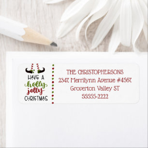 Etiqueta Fun Elf Legs HOLLY JOLLY NAVIDADES