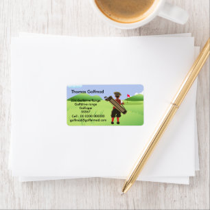 Etiqueta Fun golf personalizado en campo de golf