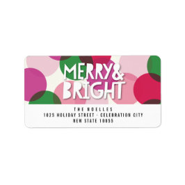 Etiqueta Fun merry y Bright Fun Colorful Confetti Dots vaca