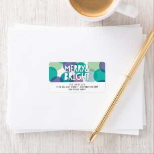 Etiqueta Fun merry y Bright Fun Colorful Confetti Dots vaca