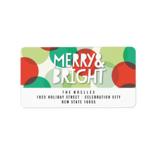 Etiqueta Fun merry y Bright Fun Colorful Confetti Dots vaca