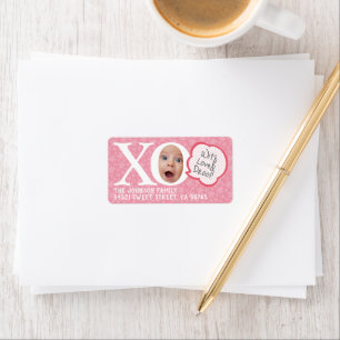 Etiqueta Fun Photo message Pink Return Address Label