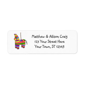 Etiqueta Fun Rainbow Llama Pinata Diseño
