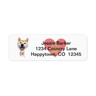 Etiqueta Fun Shiba Inu Return Address Label
