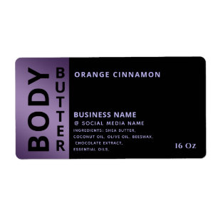 Etiqueta Funda de lavanda negra profesional minimalista