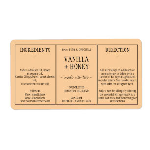 Etiqueta Funda para botella cosmética de aceite esencial