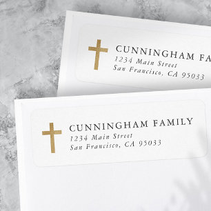 Etiqueta Funeral Memorial Descanso En Paz Moderna Cruz Simp