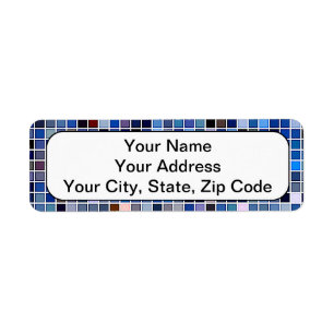 Etiqueta Funky Blue 'Bathroom Tiles' Pattern