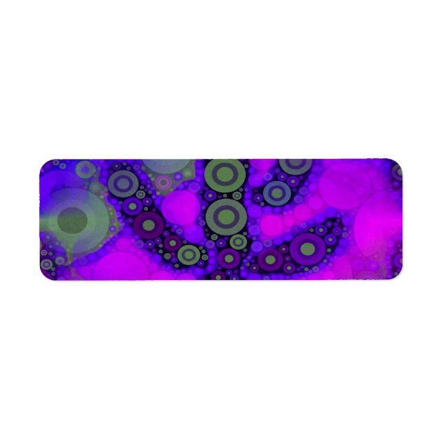 Etiqueta Funky Blue Purple Saguaro Cactus Mosaic (Frente)