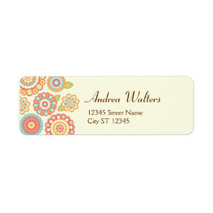 Etiqueta Funky Boho Retro Flowers Boda