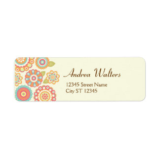 Etiqueta Funky Boho Retro Flowers Boda