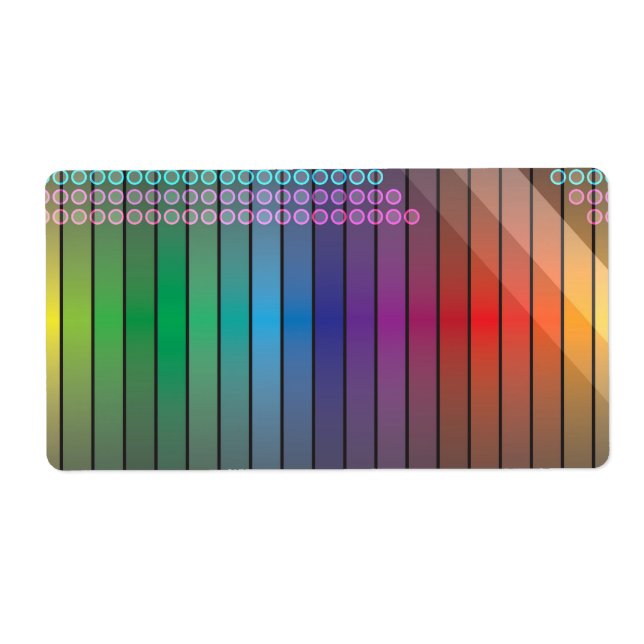 Etiqueta Funky Rainbow Abstract (Frente)