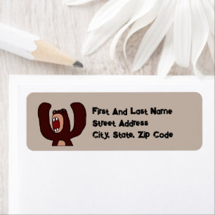 Etiqueta Funny Angry Brown Bear Personalizado - Destacado
